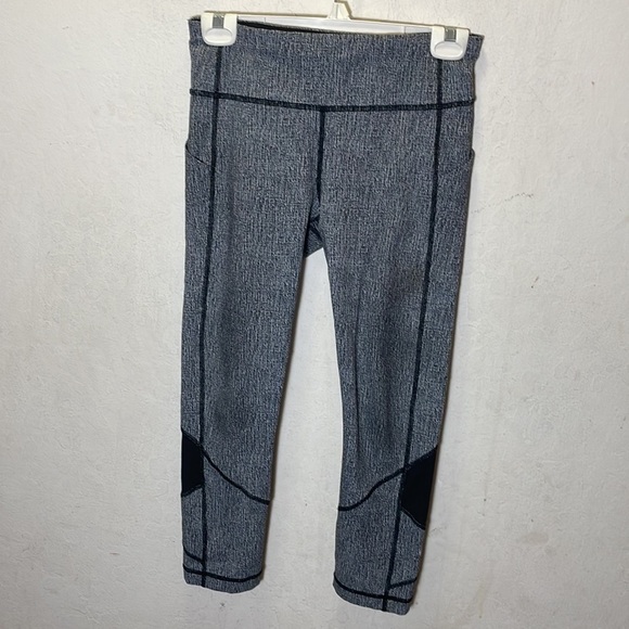 Lululemon Pace Rival Crop (19") Cross Hatch Heather Black Ice Grey/Black… - Picture 1 of 11